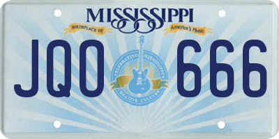 MS license plate JQO666