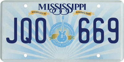 MS license plate JQO669