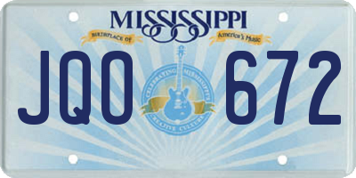 MS license plate JQO672