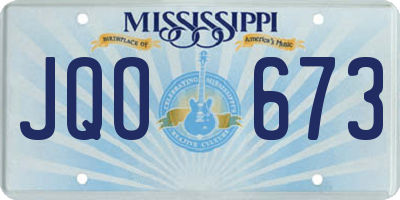 MS license plate JQO673