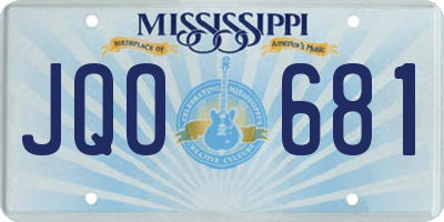 MS license plate JQO681