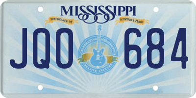 MS license plate JQO684
