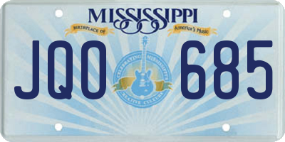 MS license plate JQO685