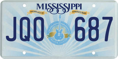 MS license plate JQO687