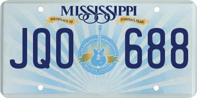 MS license plate JQO688