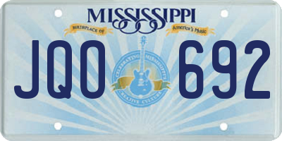 MS license plate JQO692