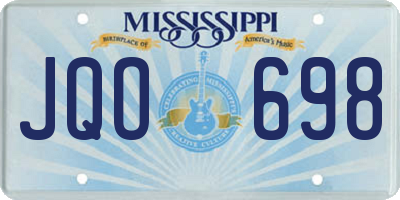 MS license plate JQO698