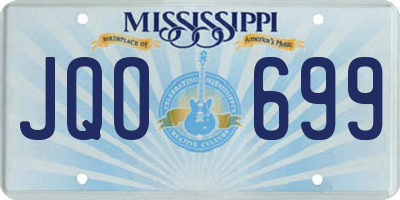 MS license plate JQO699