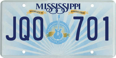 MS license plate JQO701