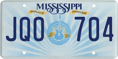 MS license plate JQO704