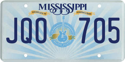 MS license plate JQO705