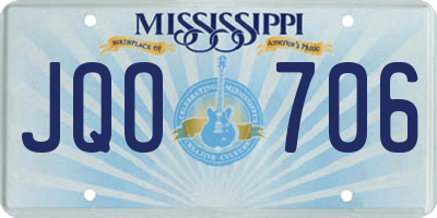 MS license plate JQO706