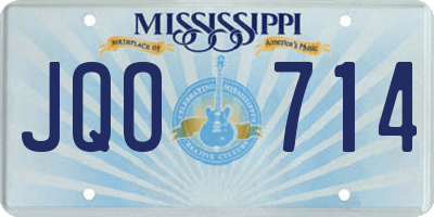 MS license plate JQO714