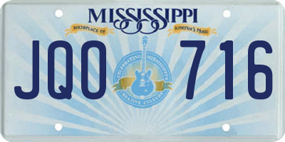 MS license plate JQO716