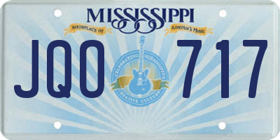 MS license plate JQO717