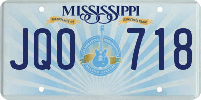MS license plate JQO718