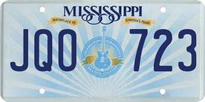 MS license plate JQO723