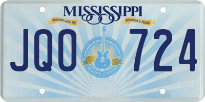 MS license plate JQO724