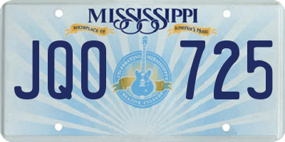 MS license plate JQO725