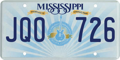 MS license plate JQO726