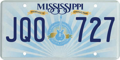 MS license plate JQO727