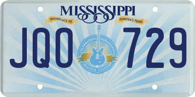 MS license plate JQO729