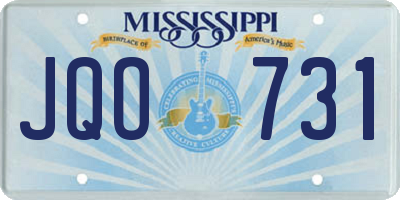 MS license plate JQO731