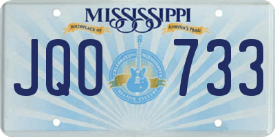 MS license plate JQO733