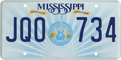 MS license plate JQO734