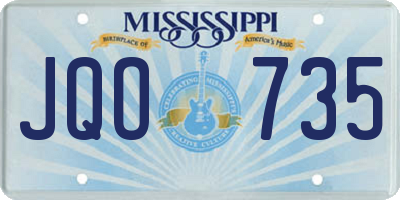 MS license plate JQO735