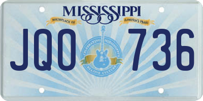 MS license plate JQO736