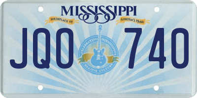 MS license plate JQO740