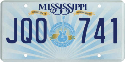 MS license plate JQO741