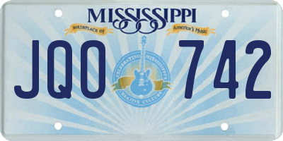 MS license plate JQO742