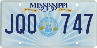 MS license plate JQO747