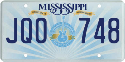 MS license plate JQO748