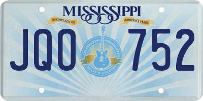 MS license plate JQO752