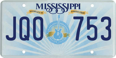 MS license plate JQO753