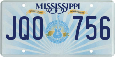 MS license plate JQO756