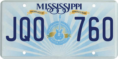 MS license plate JQO760