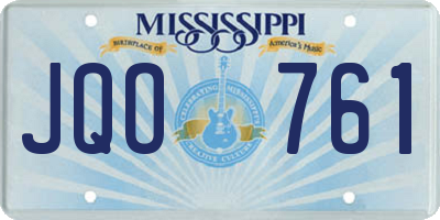 MS license plate JQO761