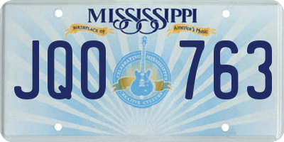 MS license plate JQO763