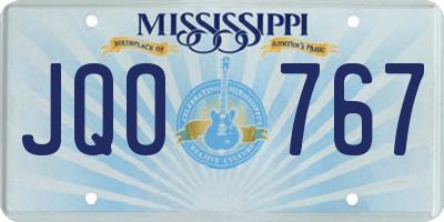 MS license plate JQO767