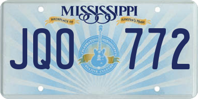 MS license plate JQO772