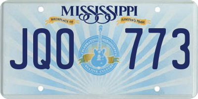 MS license plate JQO773