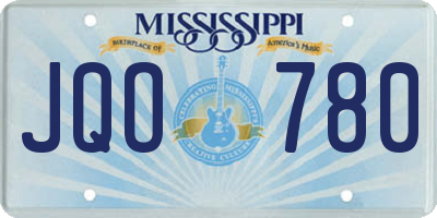 MS license plate JQO780