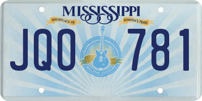 MS license plate JQO781