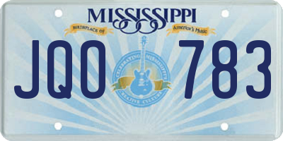 MS license plate JQO783