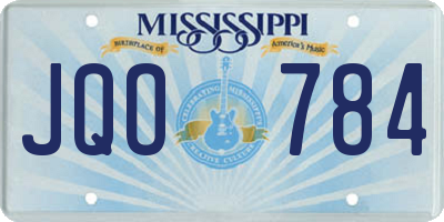 MS license plate JQO784