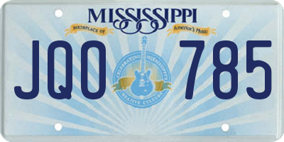 MS license plate JQO785